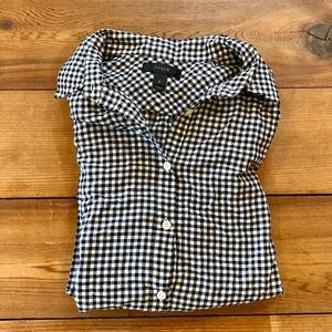 J. Crew Button Up Gingham Checkered Blouse